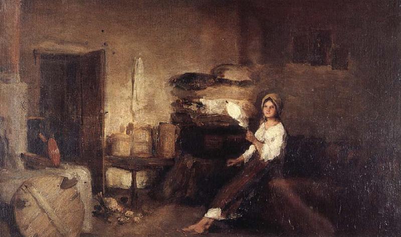 Nicolae Grigorescu Peasant Woman in her House oil painting image